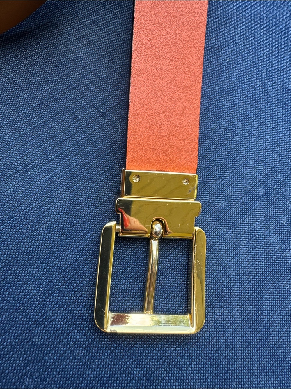 Lauren Ralph Lauren RLL Women’s Cognac Brown Leather Belt Gold Buckle - Picture 8 of 8